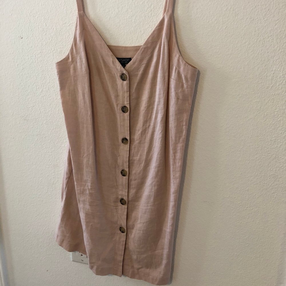 Topshop, pink button down dress, US 4